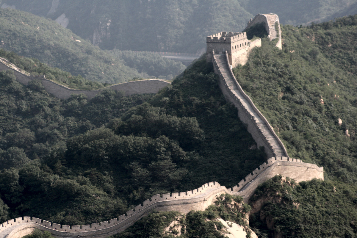 great wall of china top view